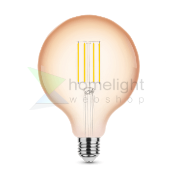 LED Filament Amber Globe G125 4W E14 320° 1800K (300 lumen) dimm.