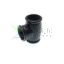Fekete T idom 3xM10  belső menettel - 20mmx17mm