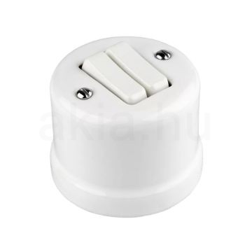 Porceláncsillárkapcsoló, falonkívüli, fehér, alternatív, 106+6