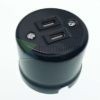 Porcelán USB csatlakozó falonkívüli, fekete