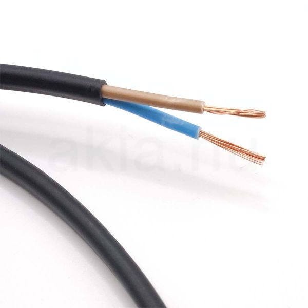 MT KÁBEL 2X0,75MM2 FEKETE PVC KÖPENYES RÉZ ERŰ SODROTT H03VVH2-F (MTL)