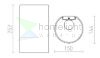 RON W 15/25 fali lámpa Polycotton fekete/fehér PVC 230V LED E27 15W