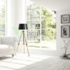 ALVIS/RIDICK állólámpa csillogó fekete arany fólia/bambusz/fekete 230V LED E27 15W