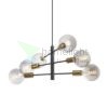 ARTEMIA 6 függő lámpa fekete szálcsiszolt sárgaréz 230V LED E27 6x15W