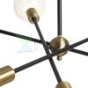 ARTEMIA 6 rúdon fekete szálcsiszolt sárgaréz 230V LED E27 6x15W