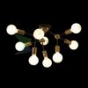 ARTEMIA 9 mennyezeti lámpa fekete szálcsiszolt sárgaréz 230V LED E27 9x15W