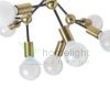 ARTEMIA 9 mennyezeti lámpa fekete szálcsiszolt sárgaréz 230V LED E27 9x15W