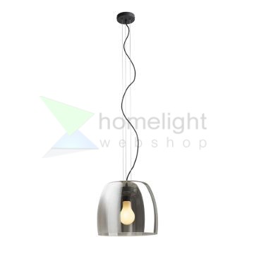ORLANDO 35 függő lámpa füstös üveg/fekete 230V LED E27 24W