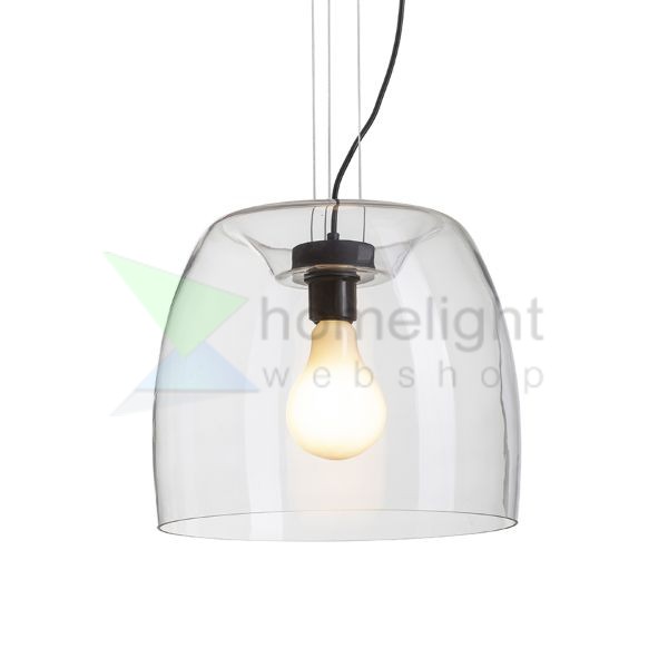ORLANDO 35 függő lámpa tiszta üveg/fekete 230V LED E27 24W
