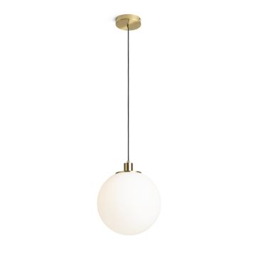BOULDER 30 függő lámpa opál üveg/szálcsiszolt sárgaréz 230V LED E27 15W