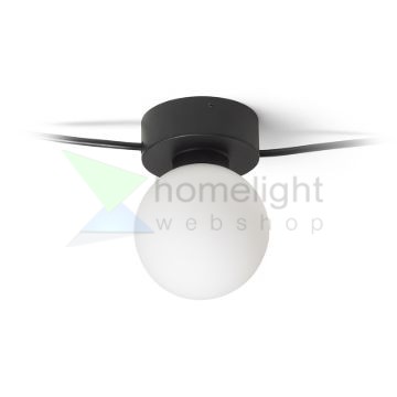 VELA V mennyezeti lámpa fekete opál üveg 230V LED G9 5x6W