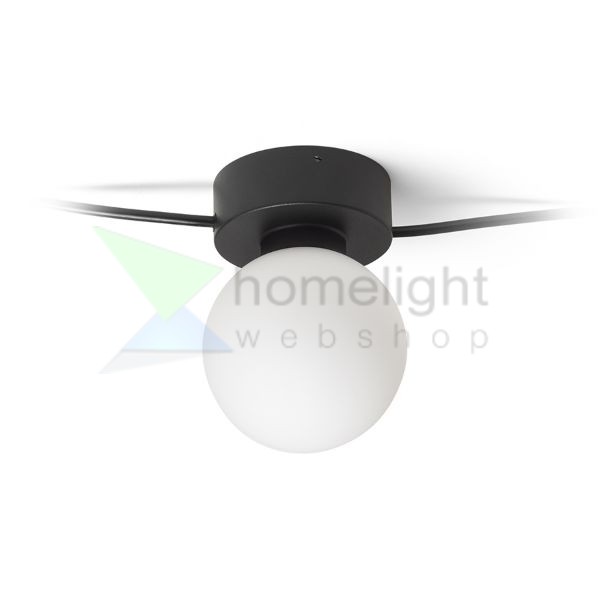 VELA V mennyezeti lámpa fekete opál üveg 230V LED G9 5x6W
