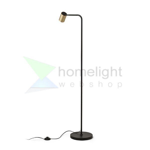 FLYNN I állólámpa  fekete/szálcsiszolt sárgaréz 230V LED GU10 9W
