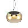 AMANDA függő lámpa matt fekete borostyánsárga üveg 230V LED E27 3x15W