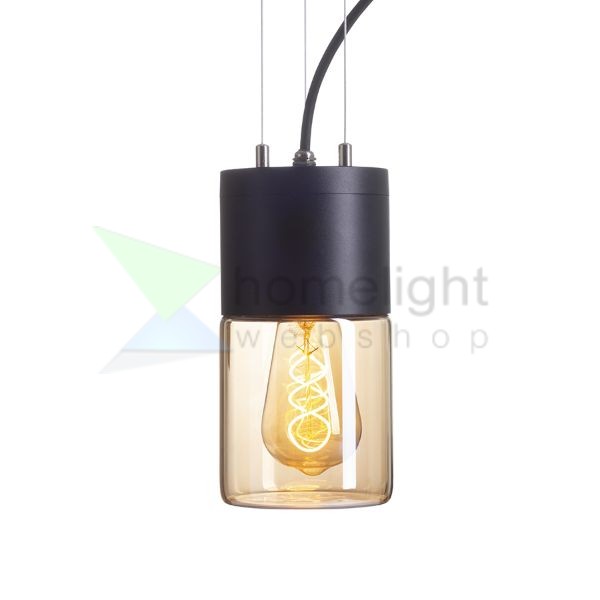 QUINN függő lámpa fekete borostyánsárga üveg 230V LED E27 11W IP54