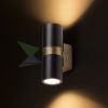 MANO fali lámpa fekete/szálcsiszolt sárgaréz 230V LED GU10 2x8W IP54