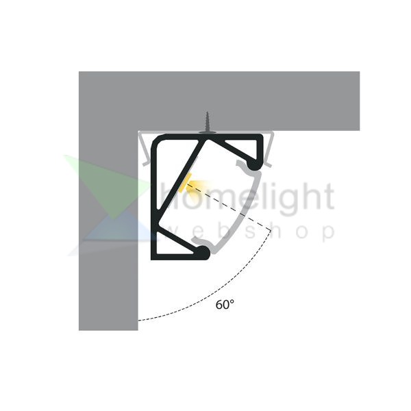 LED PROFILE I 30/60 felületre szerelhető 1m eloxált alumínium/matt akrilát 