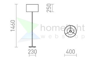NYC/RON 40/25 állólámpa  Chintz világosszürke/króm 230V LED E27 15W