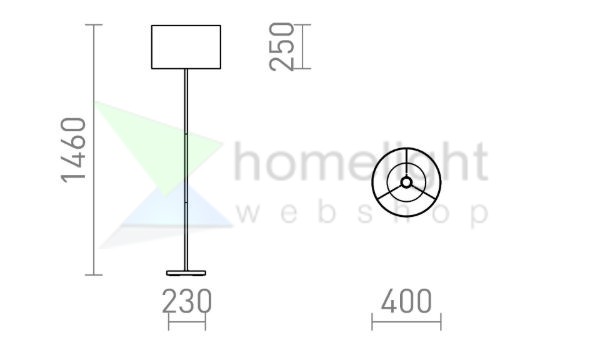 NYC/RON 40/25 állólámpa  Chintz sárgabarack/króm 230V LED E27 15W