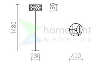 CORTINA/JAKARANDA állólámpa fehér/fekete textil/fém 230V LED E27 15W