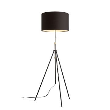 LUTON/RON 55 állólámpa  Polycotton fekete/fekete/fém 230V LED E27 15W