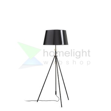 LUTON/RIDICK állólámpa csillogó fekete arany fólia/fekete/fém 230V LED E27 15W