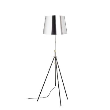 LUTON/ILUSION állólámpa  krómozott fólia/fekete/fém 230V LED E27 15W