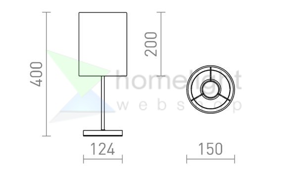 NYC/RON 15/20 asztali lámpa  Polycotton fehér/nikkel 230V LED E27 15W