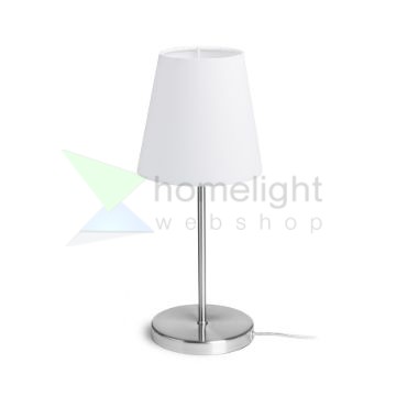 NYC/CONNY 15/15 asztali lámpa  Polycotton fehér/nikkel 230V LED E27 11W