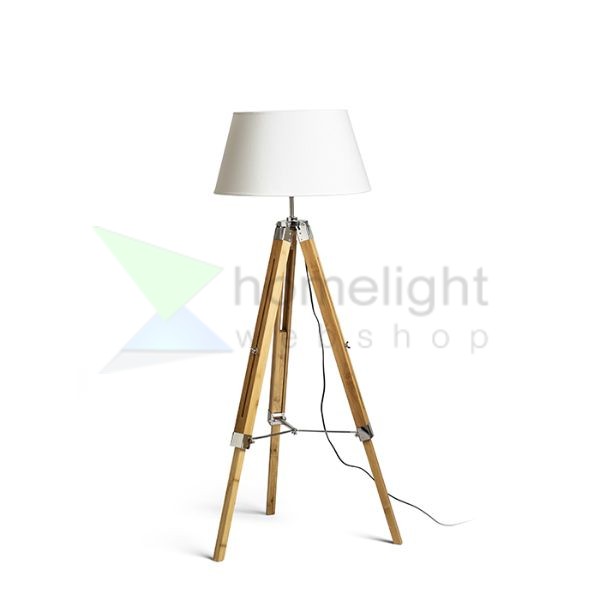 ALVIS/AMBITUS 46 állólámpa fehér bambusz/króm 230V LED E27 15W