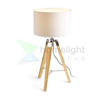 ALVIS/RON 40 asztali lámpa  Polycotton fehér/bambusz 230V LED E27 15W