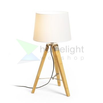ALVIS/AMBITUS 30 asztali lámpa  Polycotton fehér/bambusz 230V LED E27 15W