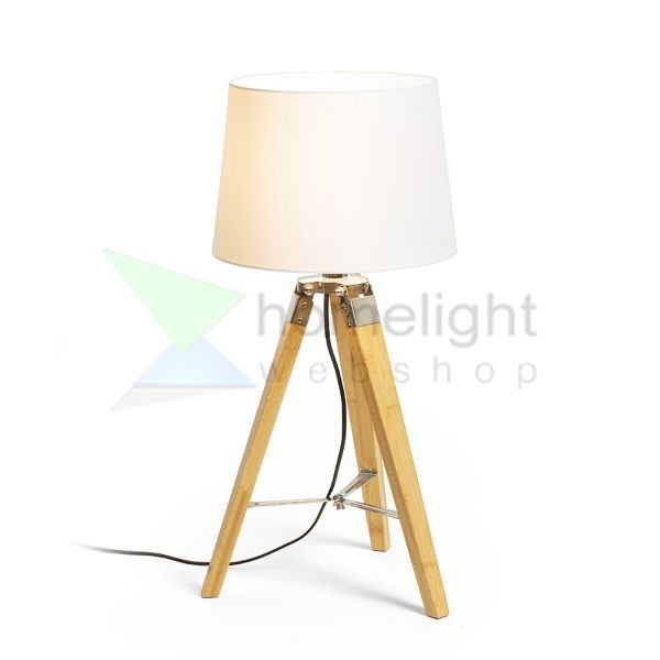 ALVIS/AMBITUS 30 asztali lámpa  Polycotton fehér/bambusz 230V LED E27 15W