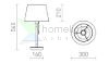 KEITH/AMBITUS 30 asztali lámpa USB-vel  Polycotton fehér/bükk 230V LED E27 15W