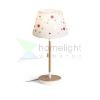 KEITH/DELISA asztali lámpa USB-vel fehér gombok/bükk 230V LED E27 11W