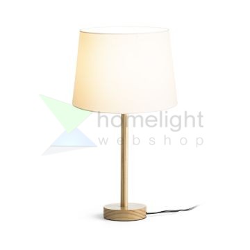 MAUI/AMBITUS 30 asztali lámpa  Polycotton fehér/fa 230V LED E27 15W