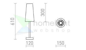 MAUI/CONNY 15/30 asztali lámpa  Polycotton fehér/fa 230V LED E27 11W