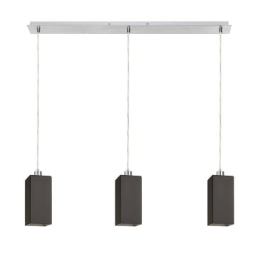 LIZ III 80 függő lámpa fekete üveg/króm 230V LED E27 3x15W