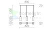 LIZ III 80 függő lámpa fekete üveg/króm 230V LED E27 3x15W