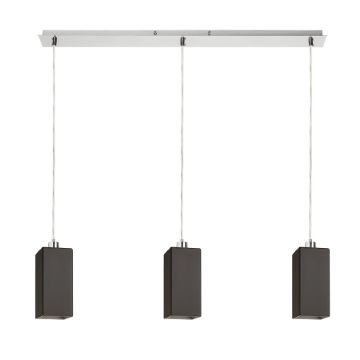LIZ III 80 függő lámpa fekete üveg/matt nikkel 230V LED E27 3x15W