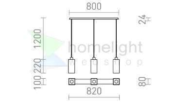 LIZ III 80 függő lámpa fekete üveg/matt nikkel 230V LED E27 3x15W
