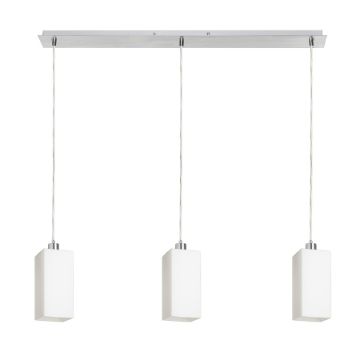 LIZ III 80 függő lámpa  opál üveg/króm 230V LED E27 3x15W