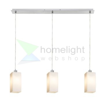 LIZ III 80 függő lámpa  opál üveg/króm 230V LED E27 3x15W