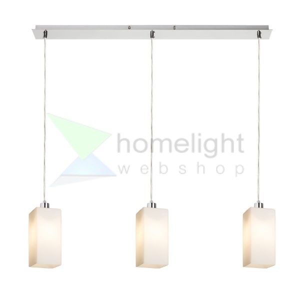 LIZ III 80 függő lámpa  opál üveg/matt nikkel 230V LED E27 3x15W