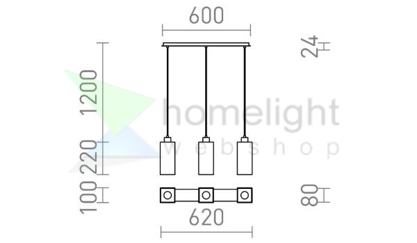 LIZ III 60 függő lámpa fekete üveg/króm 230V LED E27 3x15W