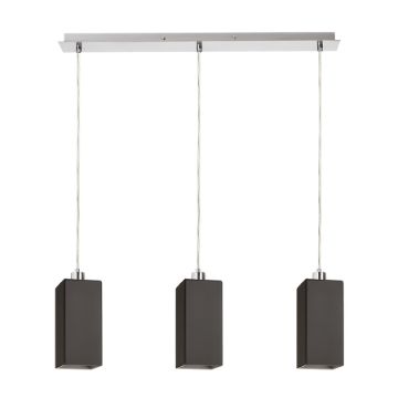 LIZ III 60 függő lámpa fekete üveg/matt nikkel 230V LED E27 3x15W