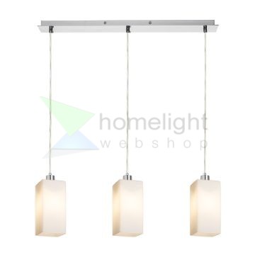 LIZ III 60 függő lámpa  opál üveg/króm 230V LED E27 3x15W