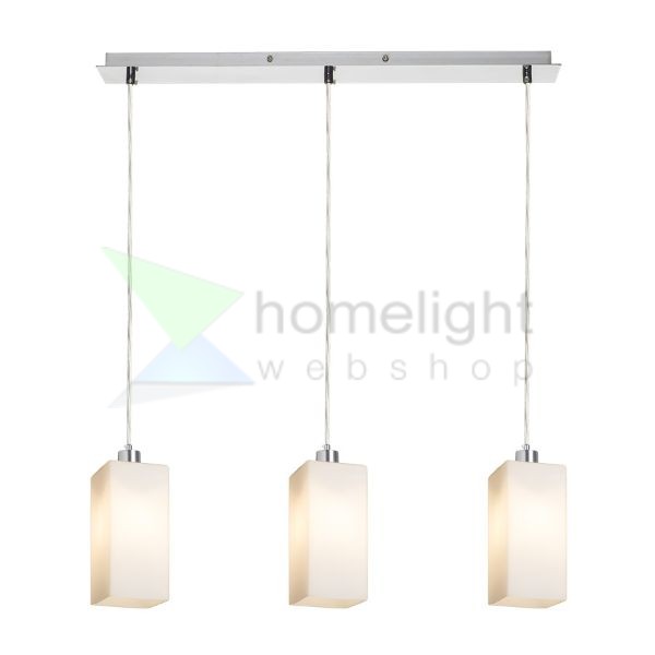 LIZ III 60 függő lámpa  opál üveg/króm 230V LED E27 3x15W