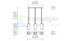 LIZ III 60 függő lámpa  opál üveg/króm 230V LED E27 3x15W