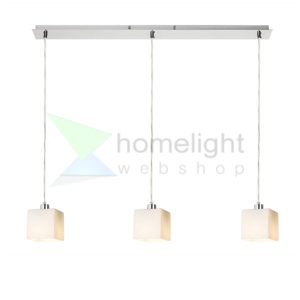 DADOS III 80 függő lámpa  opál üveg/matt nikkel 230V LED E27 3x11W
